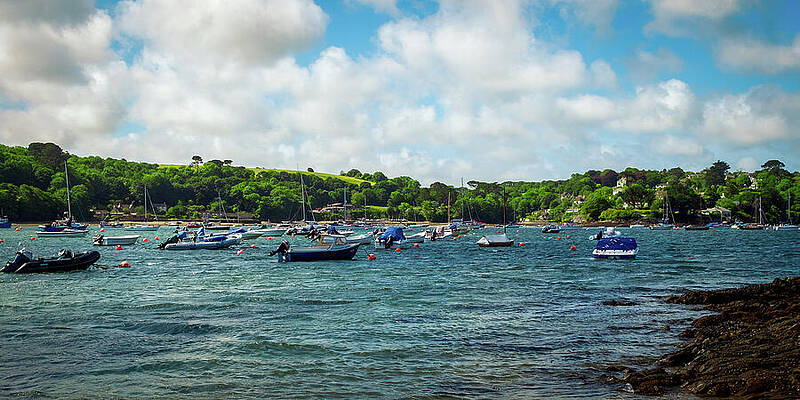 Boats in a Scenic Harbor Wall Art