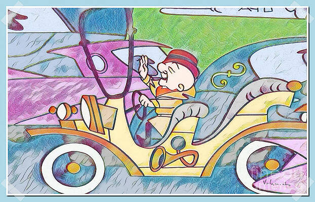 Wall Art featuring the digital art Mr Magoo - Late For The Theater #2 by Antonios Valamontes
