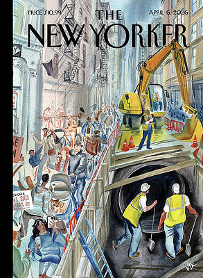 New Yorker Cover: Urban Construction Scene Print