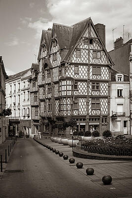Historic Timber-Framed Building Wall Art