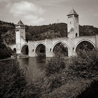 Medieval Stone Bridge with Towers Photograph