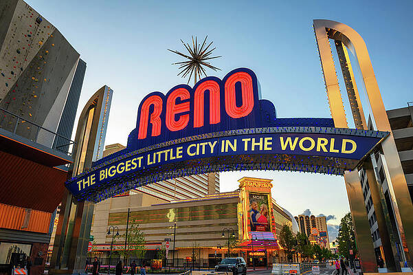 Vintage Wall Art featuring the photograph Reno The Biggest Little City In The World Arch Sign In Downtown Reno, Nevada #2 by Miroslav Liska