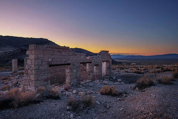 Sunrise Wall Art featuring the photograph Sunrise Above Ruined Building In Rhyolite, Nevada #2 by Miroslav Liska