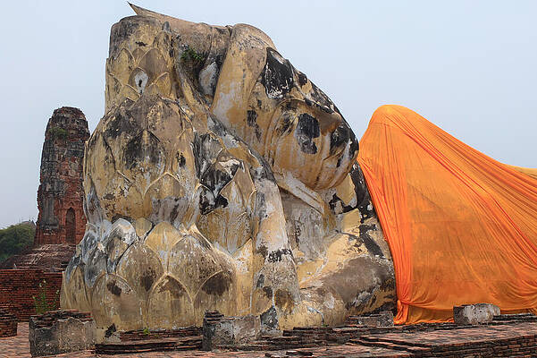 Serene Wall Art featuring the photograph Temple Of The Reclining Buddha At Wat Lokayasutharam #2 by Travel Essayist