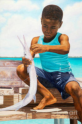 Wall Art featuring the painting The Big Catch #1 by Nicole Minnis