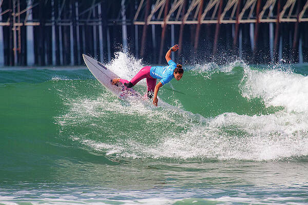 Wall Art featuring the photograph Tia Blanco Surfer Girl #2 by Waterdancer
