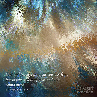 Anxious Painting - 2 Timothy 1 7 Square Christian Art, Power, Love And A Sound Mind by Mark Lawrence