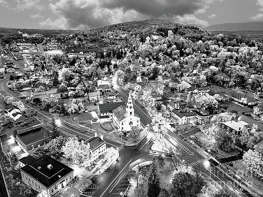 Addison County Photograph - Aerial View Of Middlebury, Vermont #3 by Eric Killorin