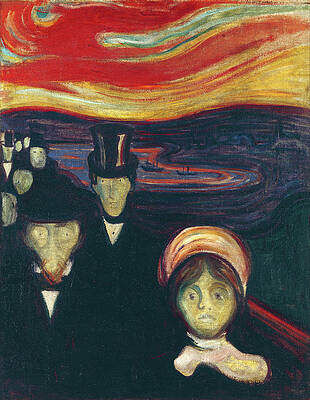 Expressionism Wall Art featuring the painting Anxiety by Edvard Munch