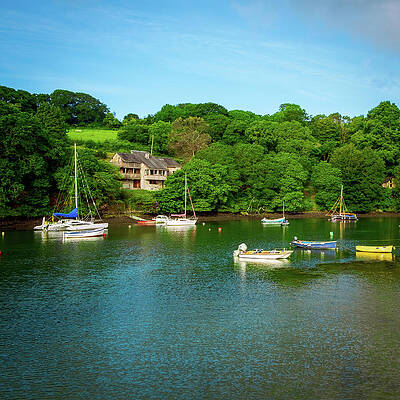 Boats on a Tranquil Lake Photograph