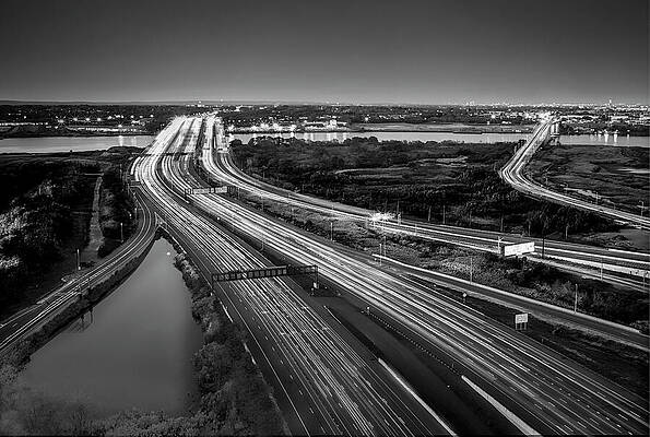 Driscoll Bridge Nj Bw #3 Print