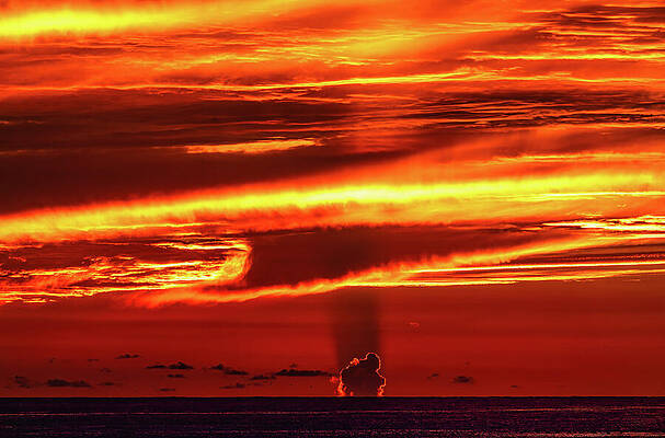 Mexico Wall Art featuring the photograph Fiery Sunset Mazatlan Mexico #3 by Tommy Farnsworth