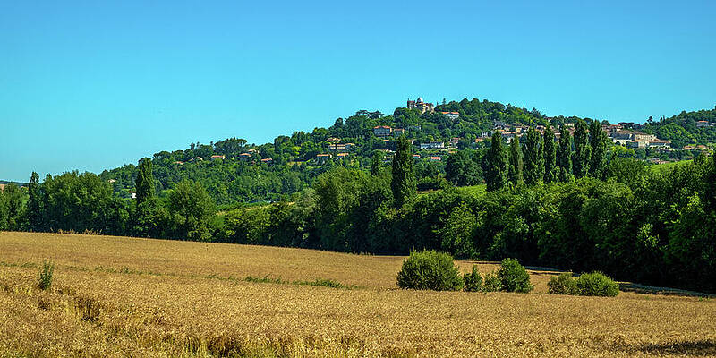 Countryside Hillside with Wheat Fields Photograph