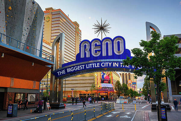 Vintage Wall Art featuring the photograph Reno The Biggest Little City In The World Arch Sign In Downtown Reno, Nevada #3 by Miroslav Liska