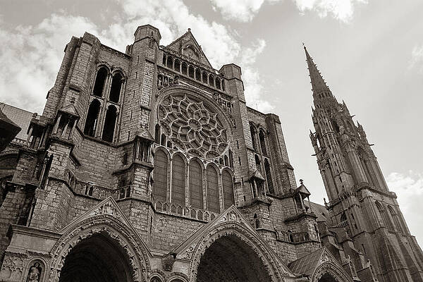 Gothic Cathedral Facade and Spire Photograph