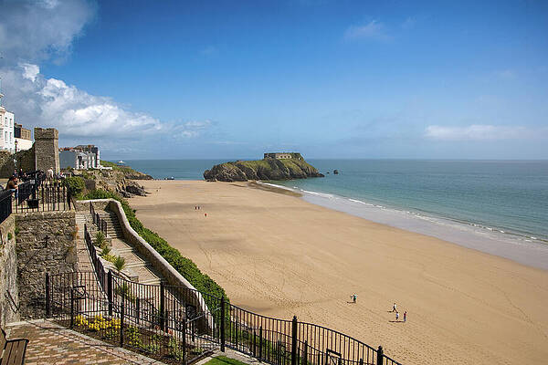 Coastal View with Historic Fort Photograph