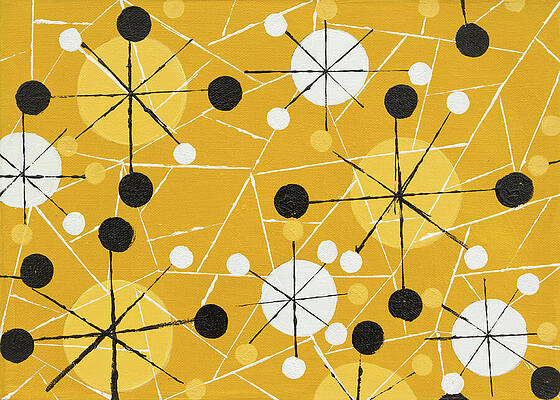 Wall Art featuring the painting Sputnik Retro Abstract #3 by Seeables Visual Arts