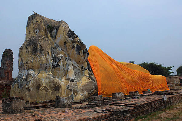 Serene Wall Art featuring the photograph Temple Of The Reclining Buddha At Wat Lokayasutharam #3 by Travel Essayist