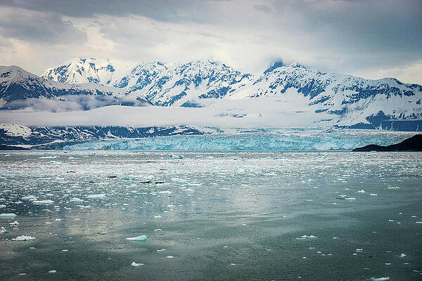 Wall Art featuring the photograph The Hubbard Glacier Near Valdez In Alaska On Cloudy Day #3 by Steven Heap