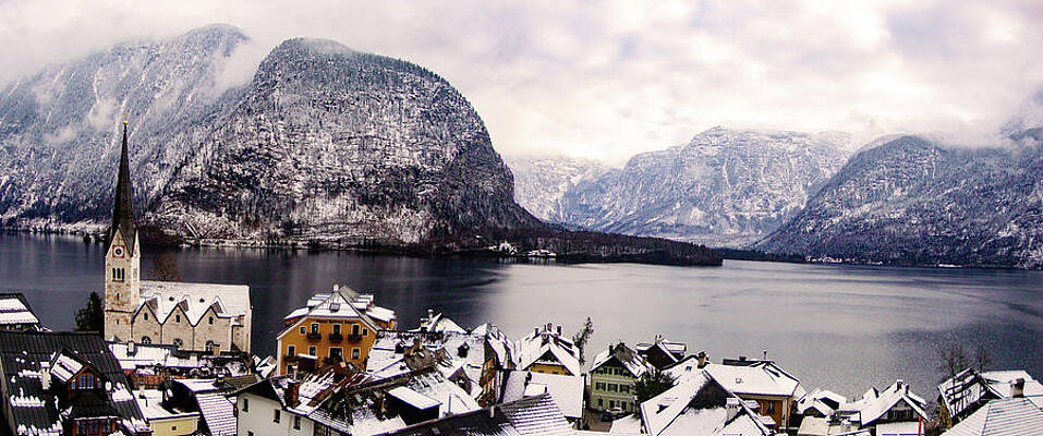 Moody Wall Art featuring the photograph Winter In Hallstatt #3 by Robert Grac