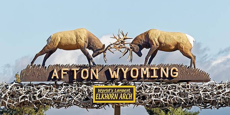 Architecture Wall Art featuring the photograph 3,011 Antlers - Afton, Wyoming #3011 by KJ Swan