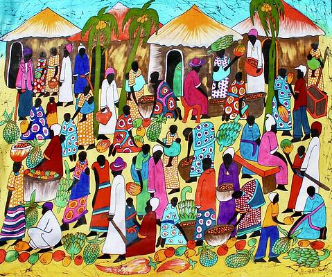 Vibrant Wall Art featuring the painting 32 by Batiks