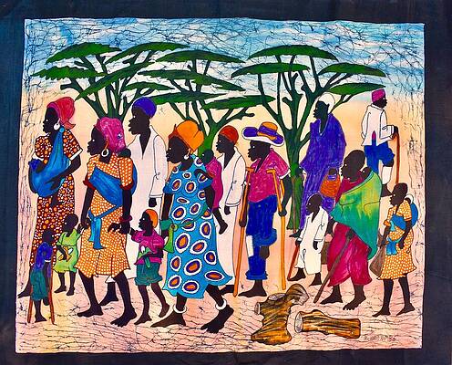 Vibrant Wall Art featuring the painting 34 by Batiks