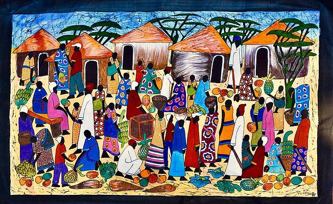 Vibrant Wall Art featuring the painting 35 by Batiks