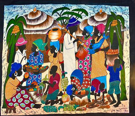 Vibrant Wall Art featuring the painting 36 by Batiks