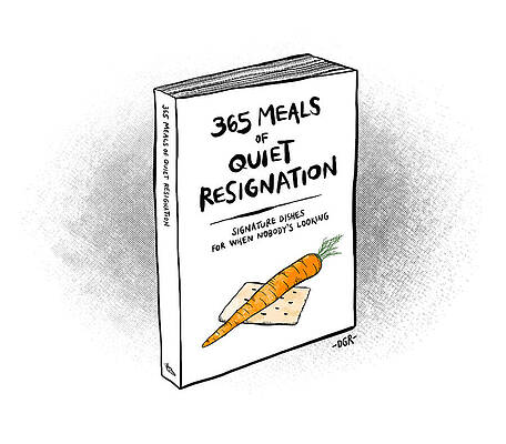 Lonely Wall Art featuring the drawing 365 Meals Of Quiet Resignation by Dahlia Gallin Ramirez