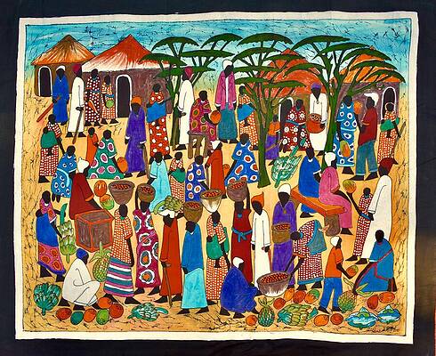 Vibrant Wall Art featuring the painting 37 by Batiks