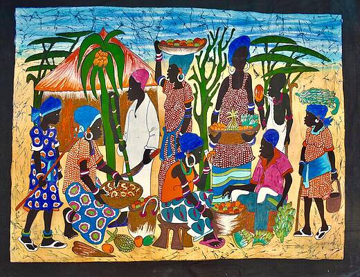 Vibrant Wall Art featuring the painting 38 by Batiks