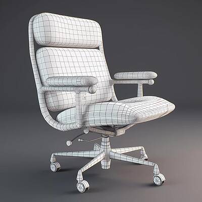 Modern Wall Art featuring the digital art 3D Model Of A Comfortable Office Chair No 2 by Andre Petrov