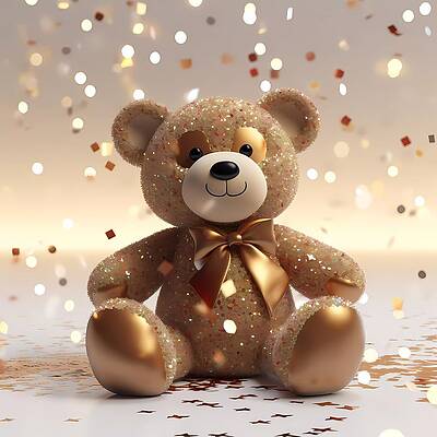 Whimsical Wall Art featuring the digital art 3D Render Of A Teddy Bear No 3 by Andre Petrov