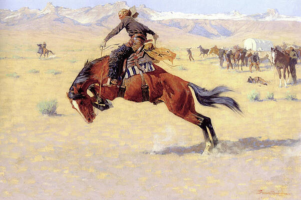 Nature Painting - A Cold Morning On The Range by Frederic Remington