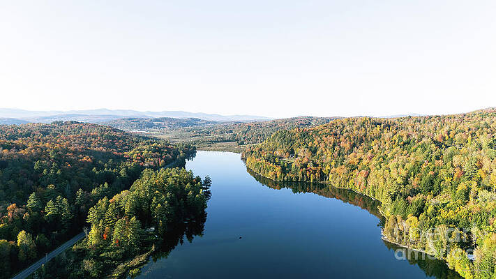 Water Wall Art featuring the photograph Aerial View Of Lake Eligo In Craftsbury, Vermont #4 by Eric Killorin