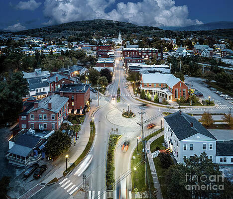 Addison County Photograph - Aerial View Of Middlebury, Vermont #4 by Eric Killorin