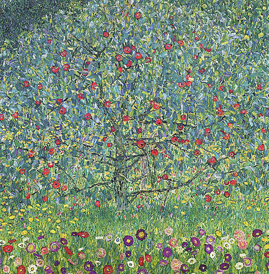 Vibrant Apple Orchard Painting