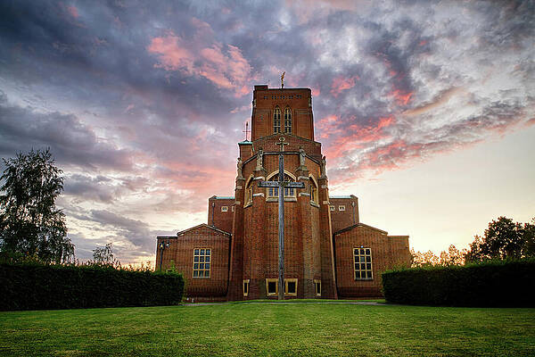 Historic Brick Church at Sunset Wall Art
