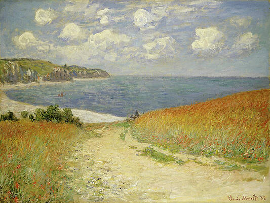 Wheat Field Path to the Sea Painting