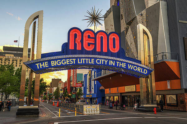 Vintage Wall Art featuring the photograph Reno The Biggest Little City In The World Arch Sign In Downtown Reno, Nevada #4 by Miroslav Liska