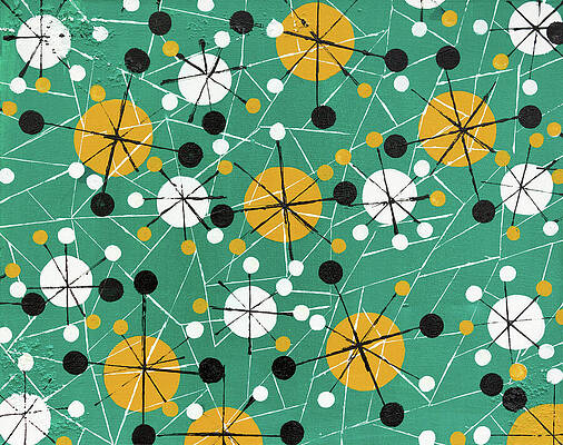 Wall Art featuring the painting Sputnik Retro Abstract #4 by Seeables Visual Arts