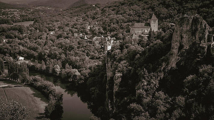 Medieval Castle Overlooking a River Photograph