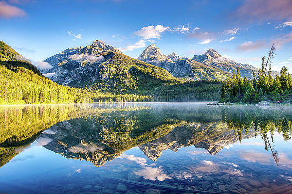 Majestic Mountain Reflections at Sunrise Wall Art