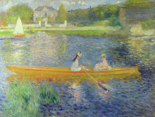 Renoir's River Rowing Scene Painting