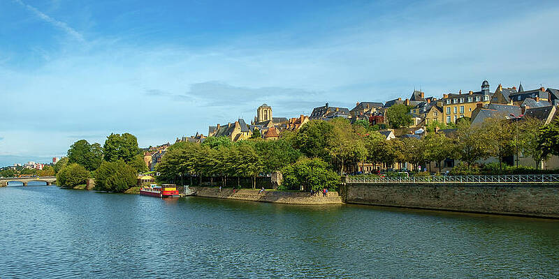 Charming Riverside Townscape Wall Art