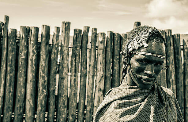 Tanzania Wall Art featuring the photograph Maasai Warrior Ngorongoro Tanzania 4117 by Neptune Images
