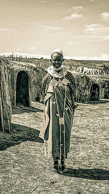 Tanzania Wall Art featuring the photograph Portrait Young Maasai Woman Ngorongoro 4134 by Neptune Images