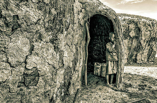 Tanzania Wall Art featuring the photograph Maasai Child Maasai Village Ngorongoro 4140 by Neptune Images