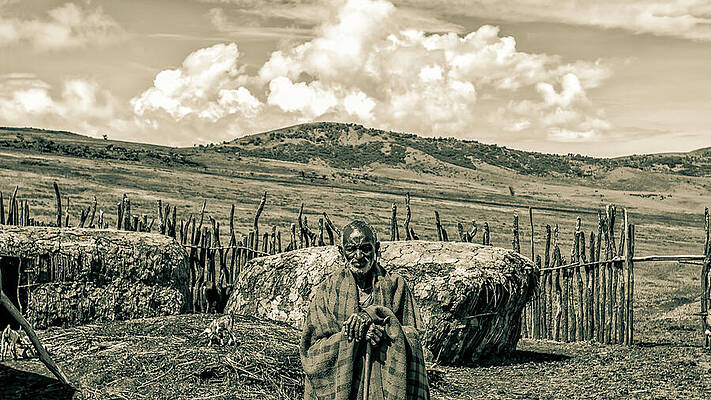 Tanzania Wall Art featuring the photograph Maasai Chief Tanzania 4172 by Neptune Images